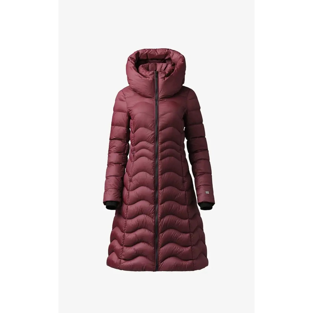 SOIA & KYO Lita-V Sustainable Lightweight Down‎ Coat in Merlot - Size Large - Picture 4 of 13